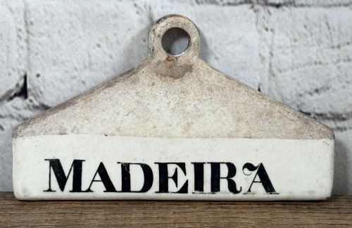 19th Century Pottery Wine Bin Label