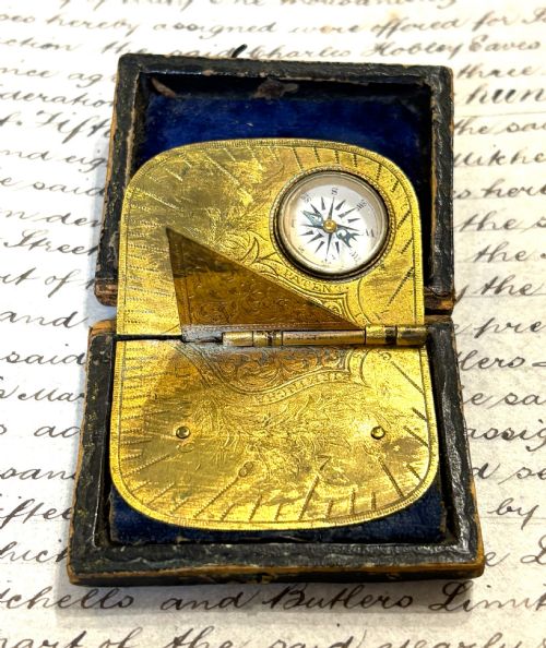 Victorian Butterfield Type Folding Pocket Sundial