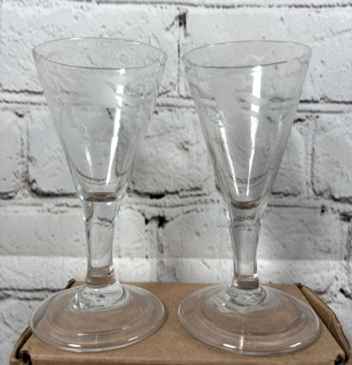 Pair Of Georgian Gin Glasses