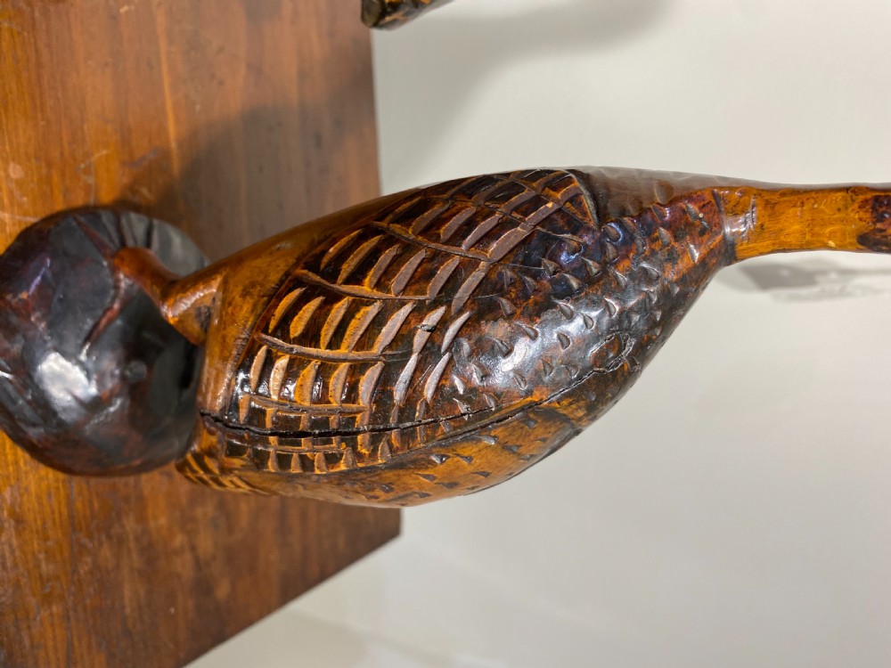 Pair Of Folk Art Game Birds View IV