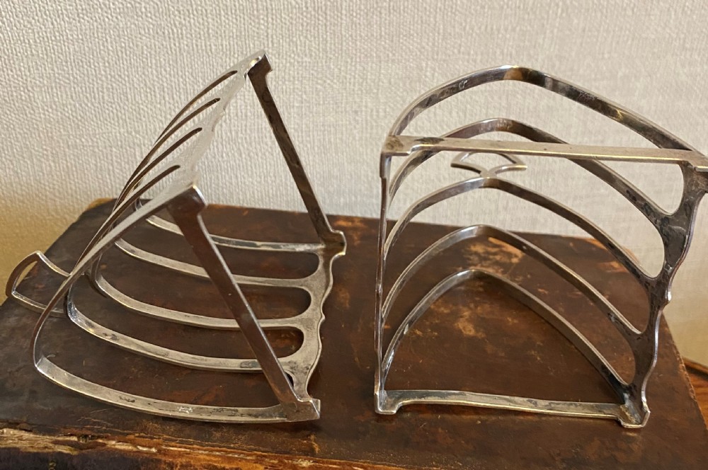 Pair Of Solid Silver Toast Racks View V