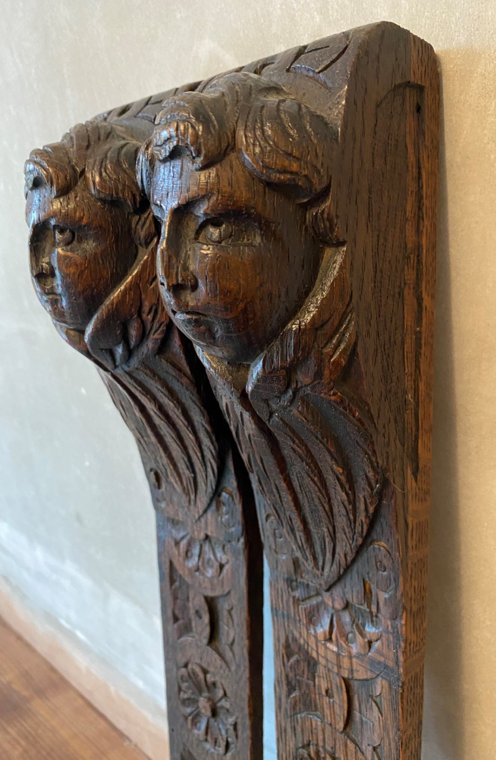 17th Century Carved Oak Terminals