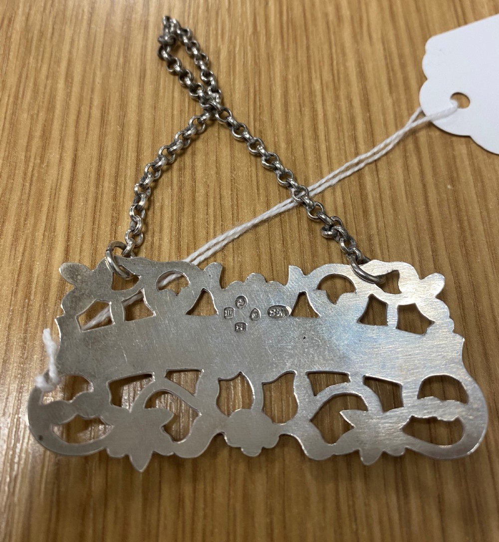 Solid Silver Amontillado Decanter Label View II