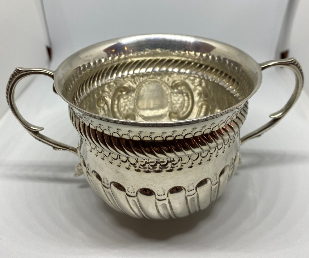 Victorian Solid Silver Porringer View II
