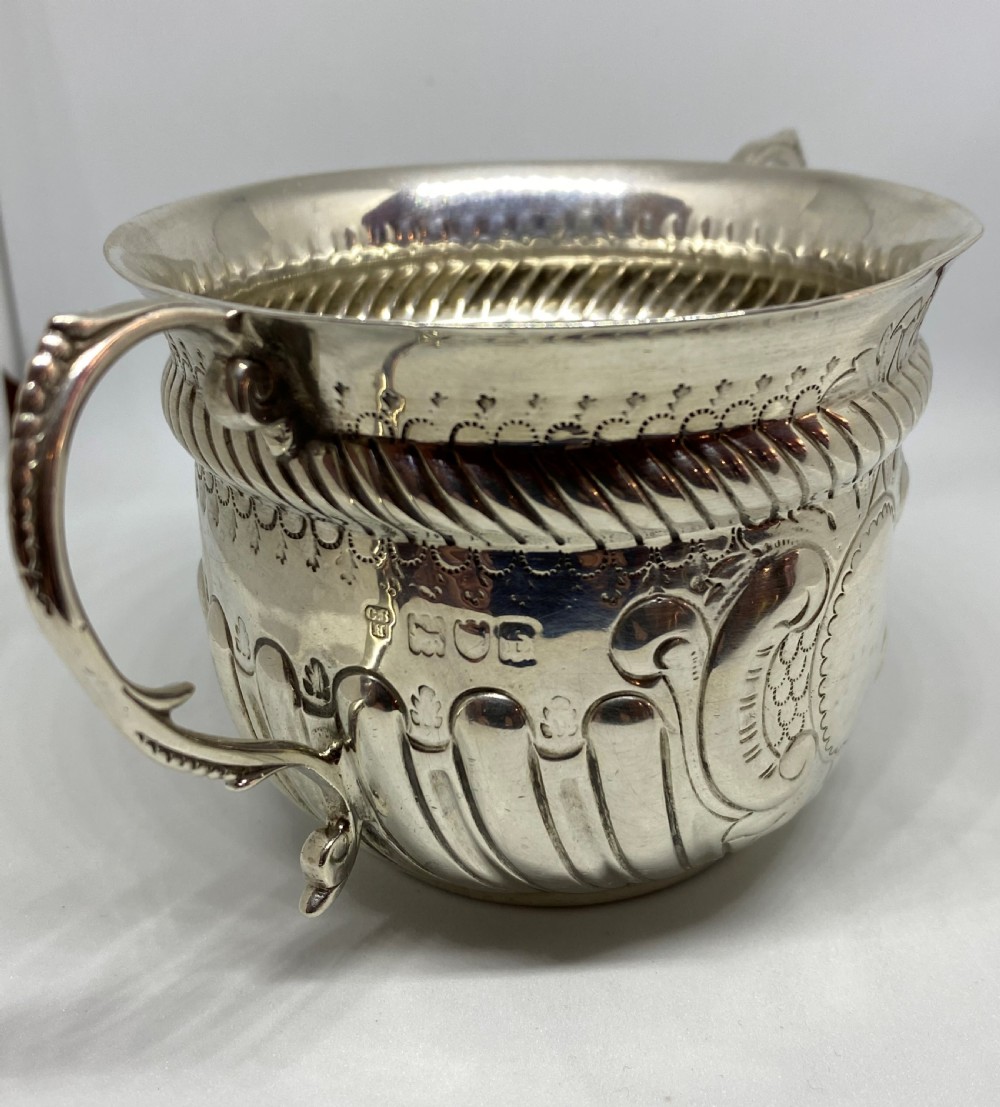 Victorian Solid Silver Porringer View V