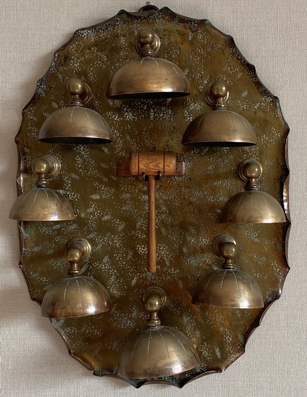 Rare Victorian Eight Bell Wall Gong