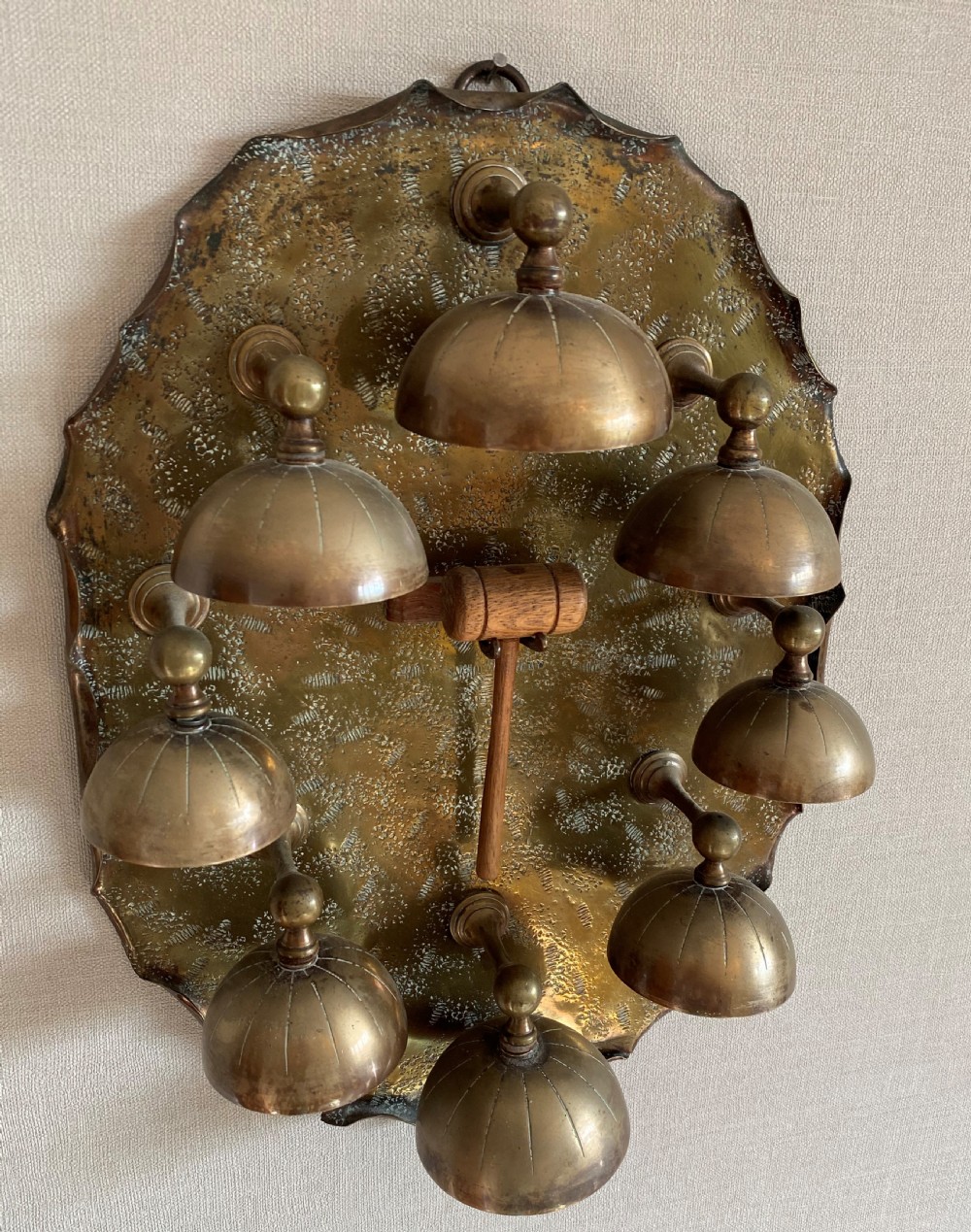 Rare Victorian Eight Bell Wall Gong View IV