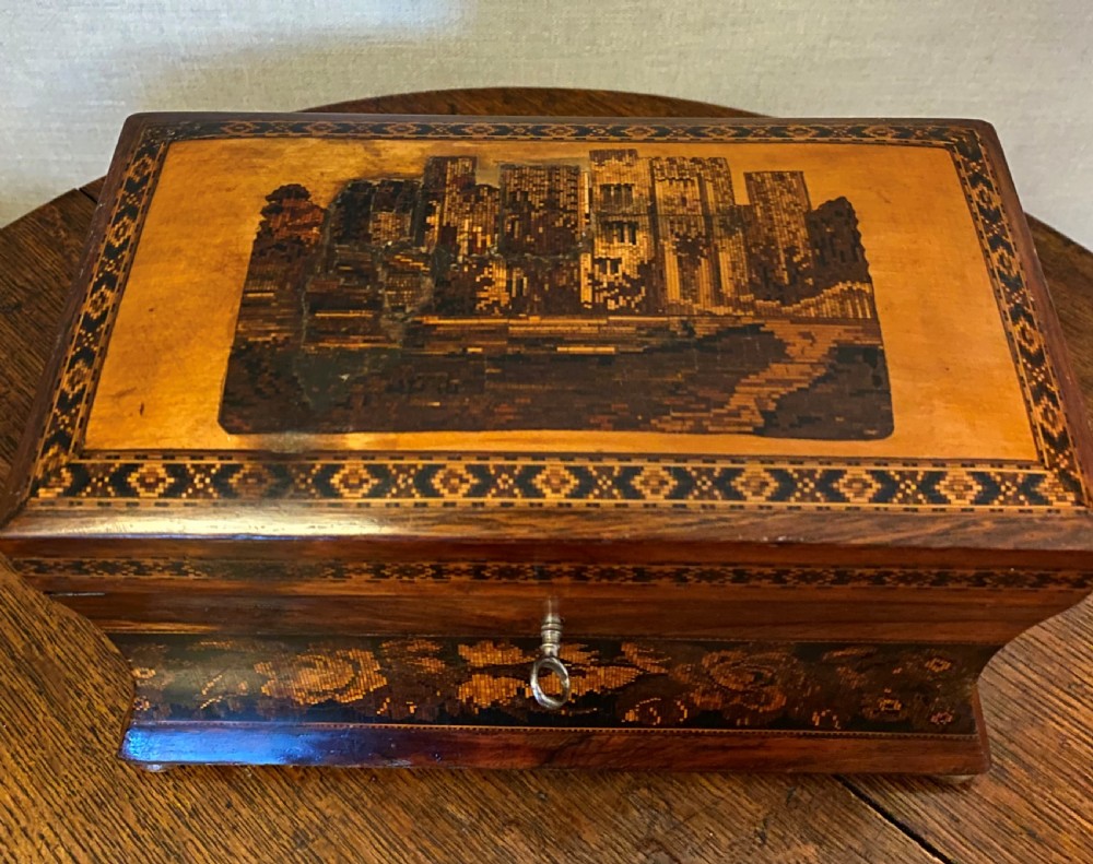 Fine Tunbridge Ware Tea Caddy