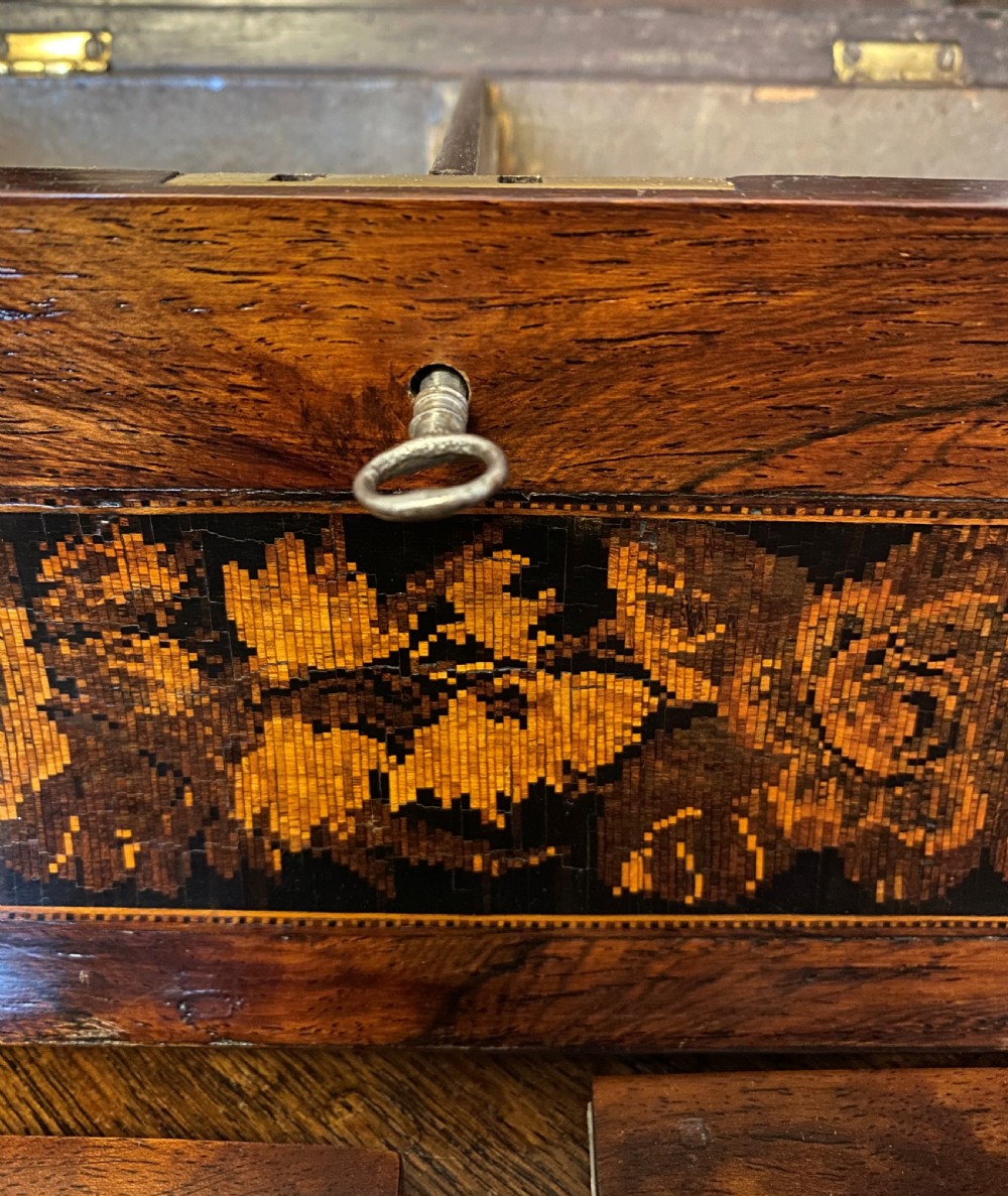 Fine Tunbridge Ware Tea Caddy View VI