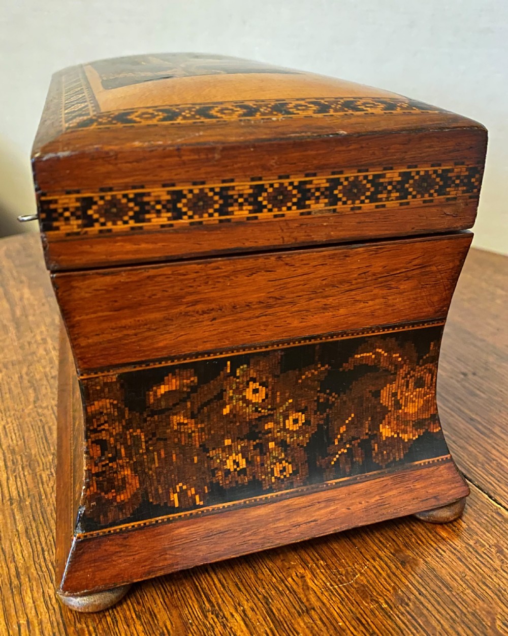 Fine Tunbridge Ware Tea Caddy View VII