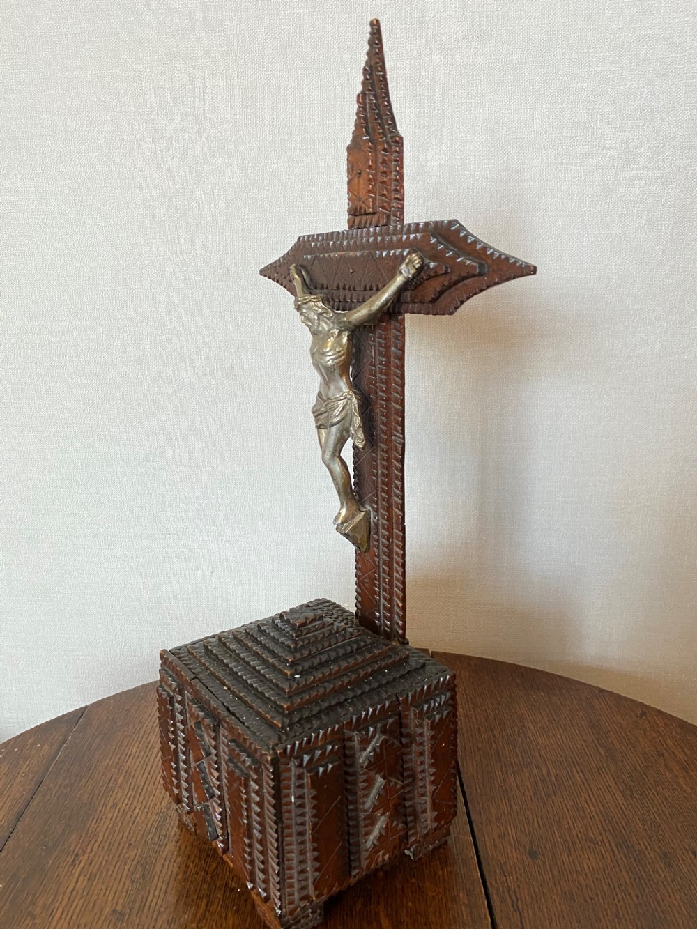 19th Century Trench Art Crucifix