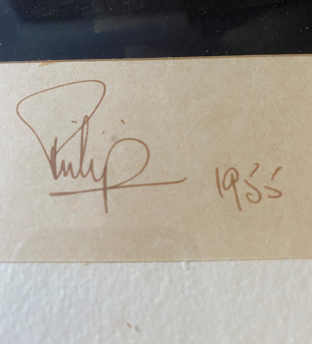 Rare Signed Framed Photograph Of HRH Prince Phillip By Baron 1955 View IV
