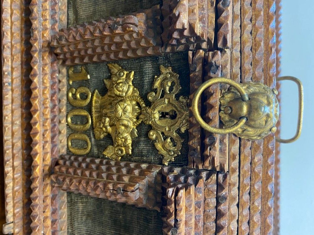 Tramp Art Casket With Gilt Decoration View IV