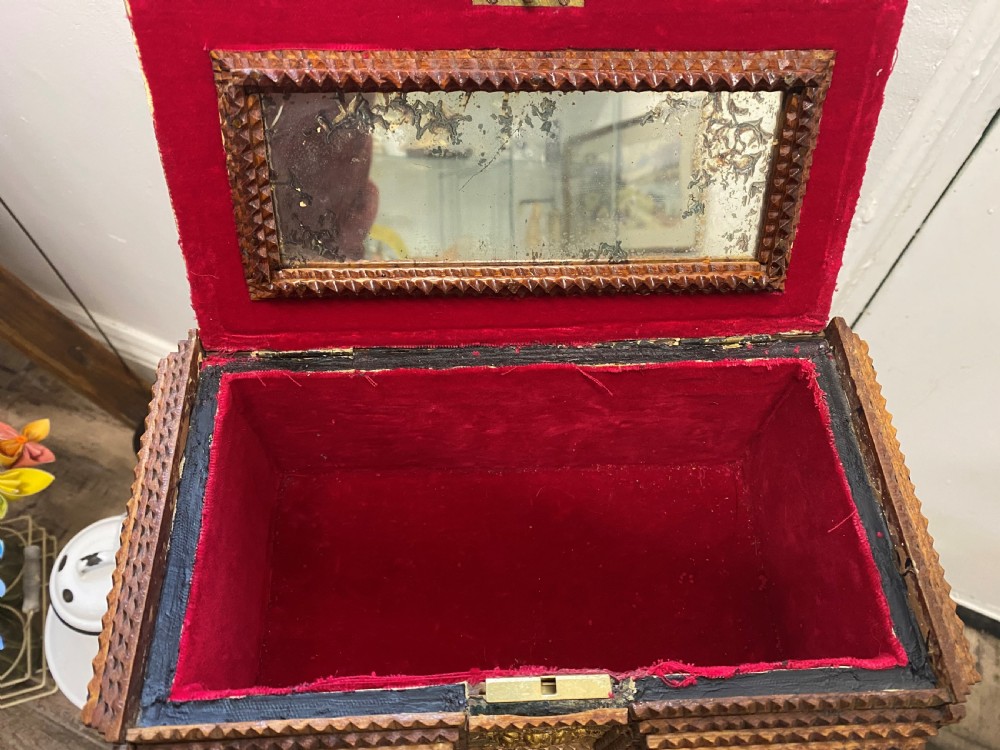 Tramp Art Casket With Gilt Decoration View V