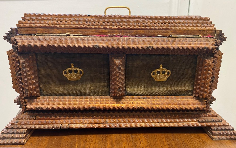 Tramp Art Casket With Gilt Decoration View VII
