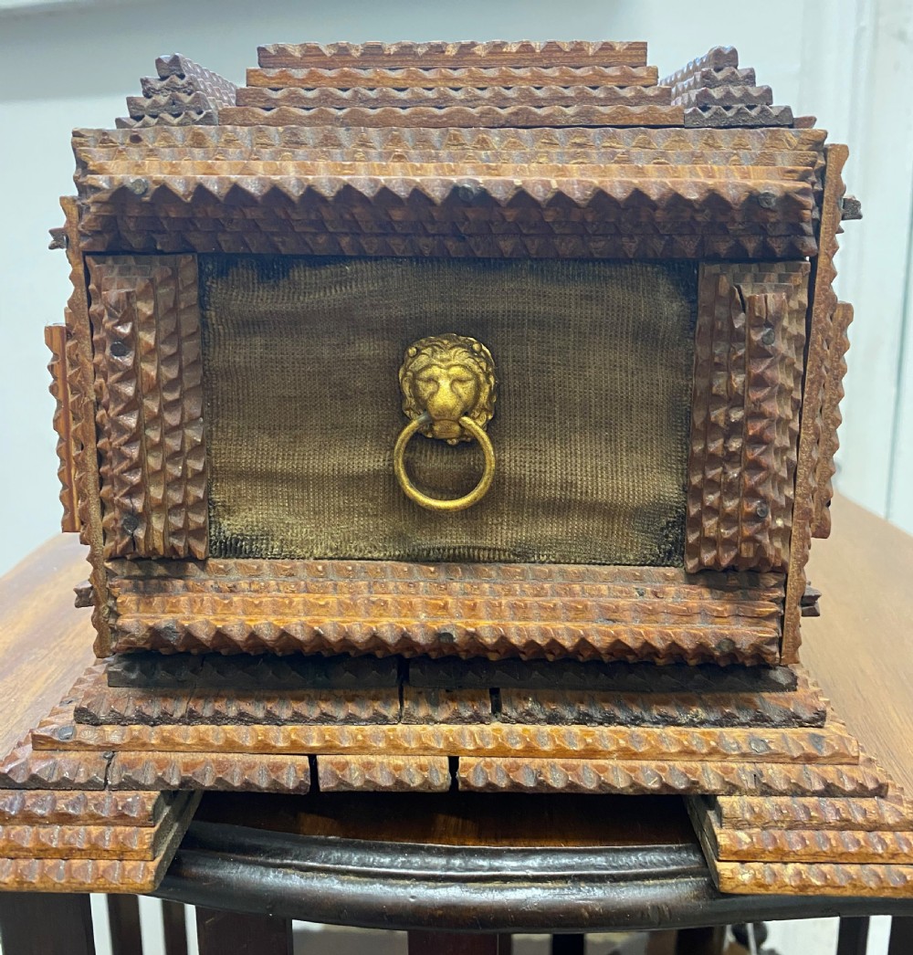 Tramp Art Casket With Gilt Decoration View VIII