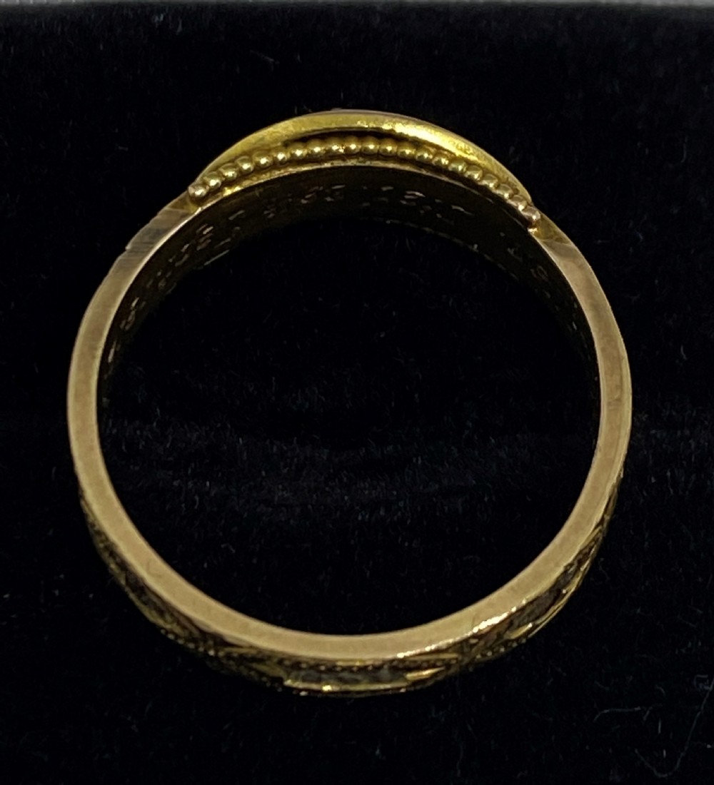 Edwardian Chester 9ct Gold Mourning Ring View V