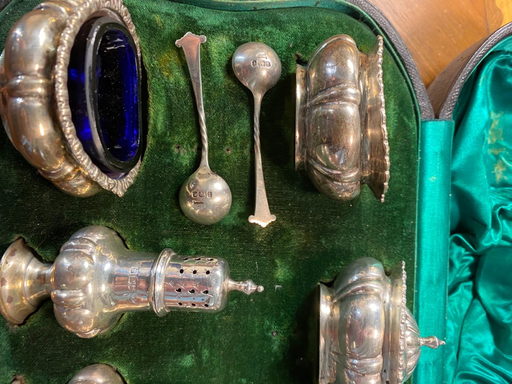 Fine Quality Cased Silver Cruet Set View II