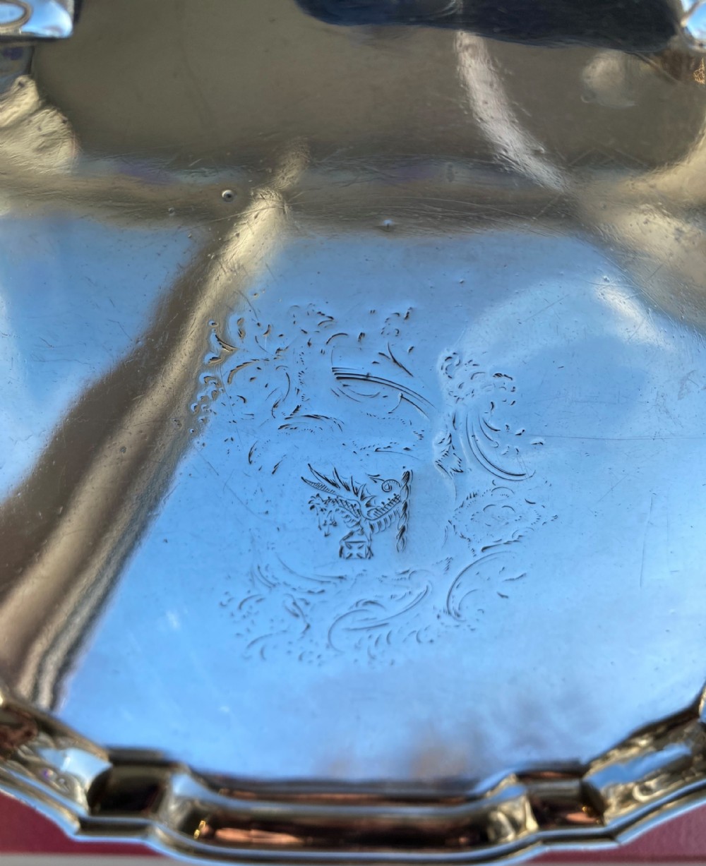 Fine George II Solid Silver Salver 1731 View II