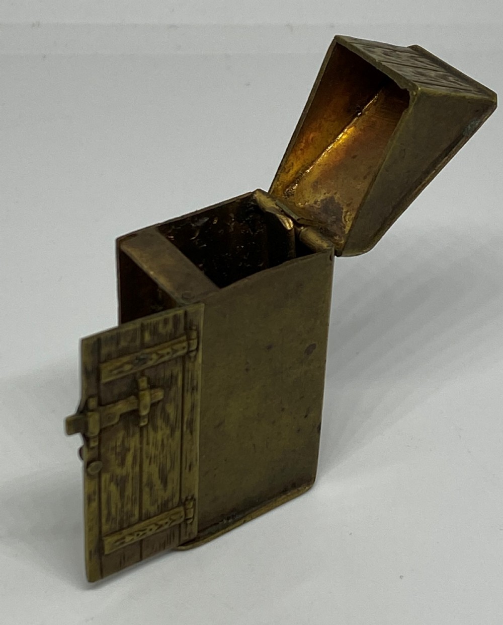 Victorian Novelty Brass Vesta Case View IV