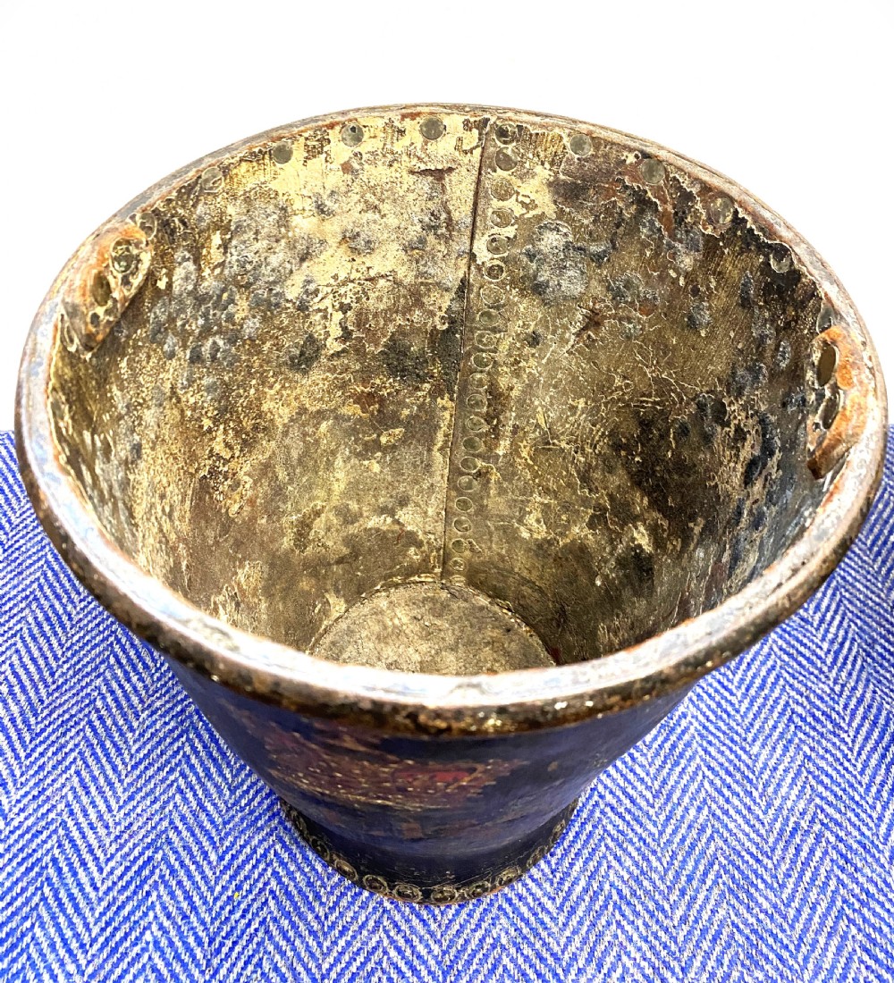 Rare & Charming Pair Of Somerset House Leather Buckets View III