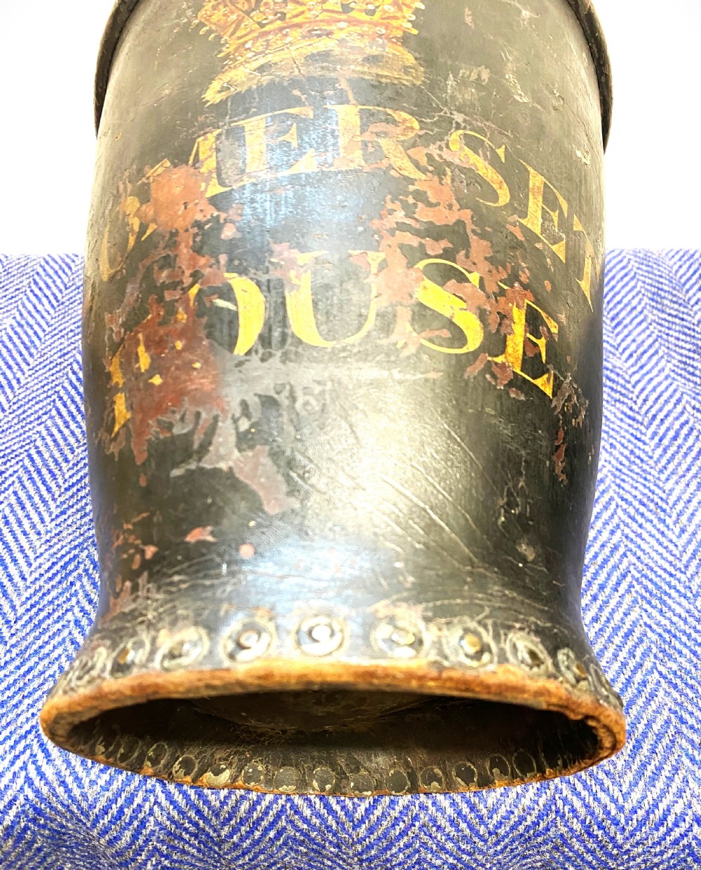 Rare & Charming Pair Of Somerset House Leather Buckets View IV