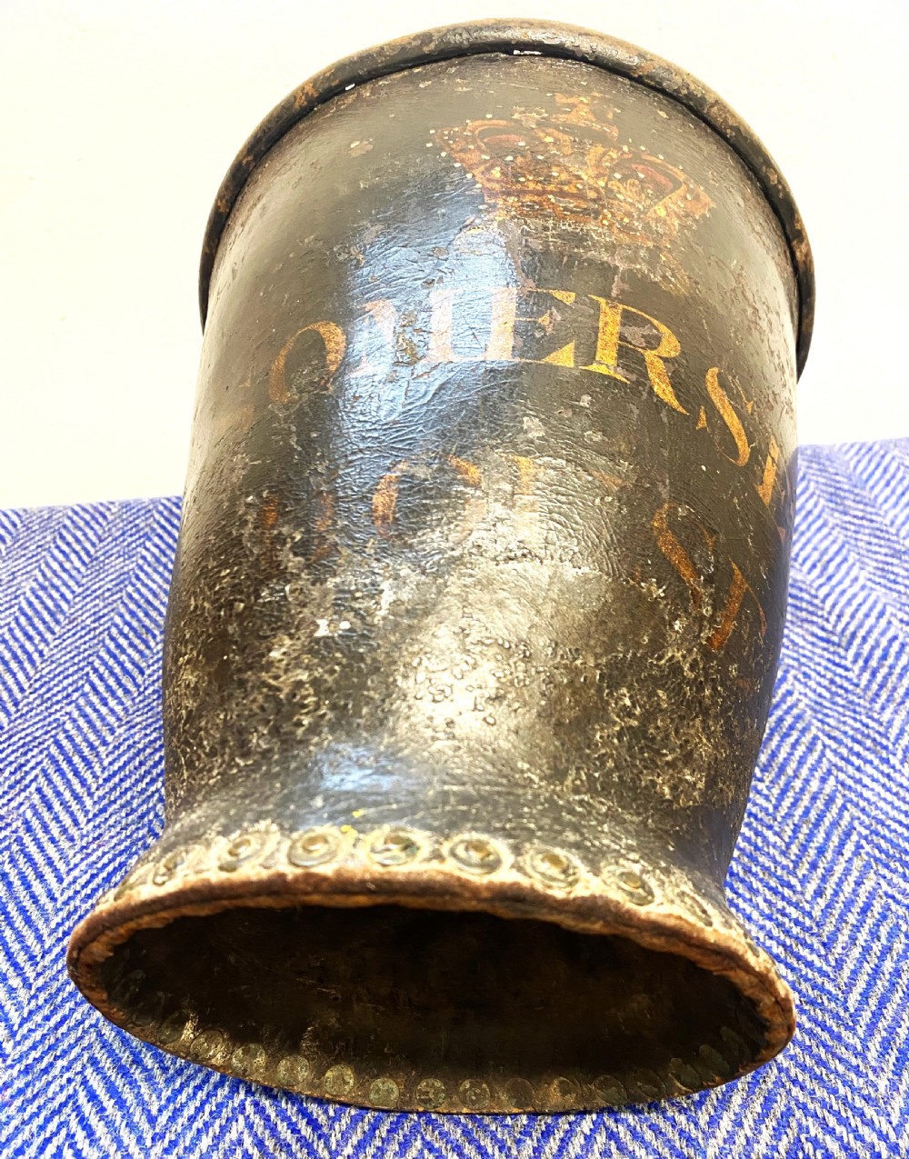 Rare & Charming Pair Of Somerset House Leather Buckets View VII