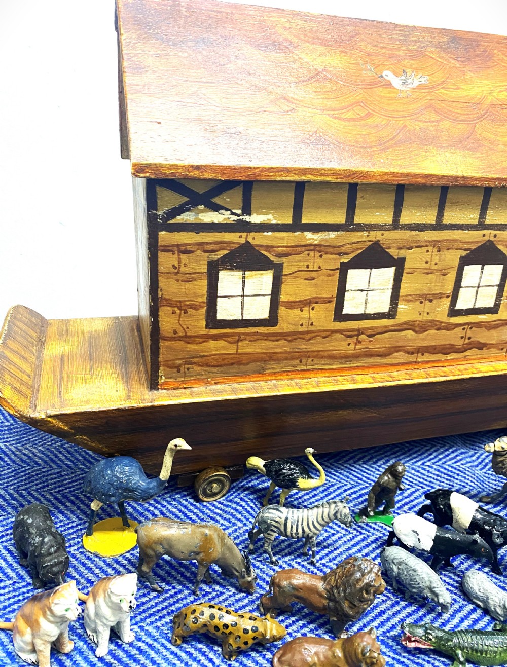 Large Early 20thC Folk Art Noah's Ark View III