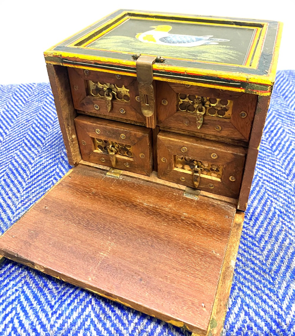 Early 20thC Indian Hand Painted Table Cabinet View III