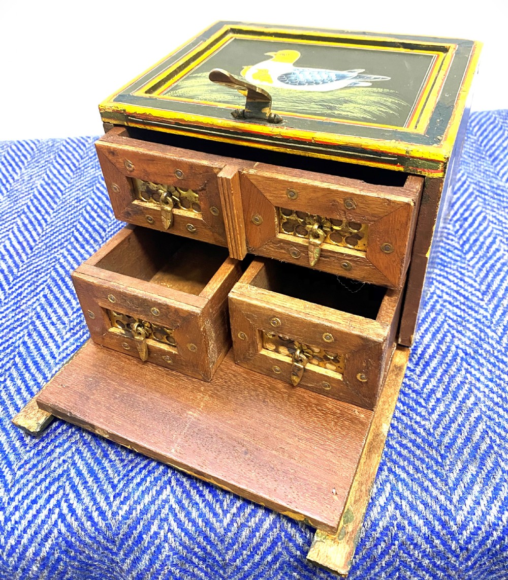 Early 20thC Indian Hand Painted Table Cabinet View IV