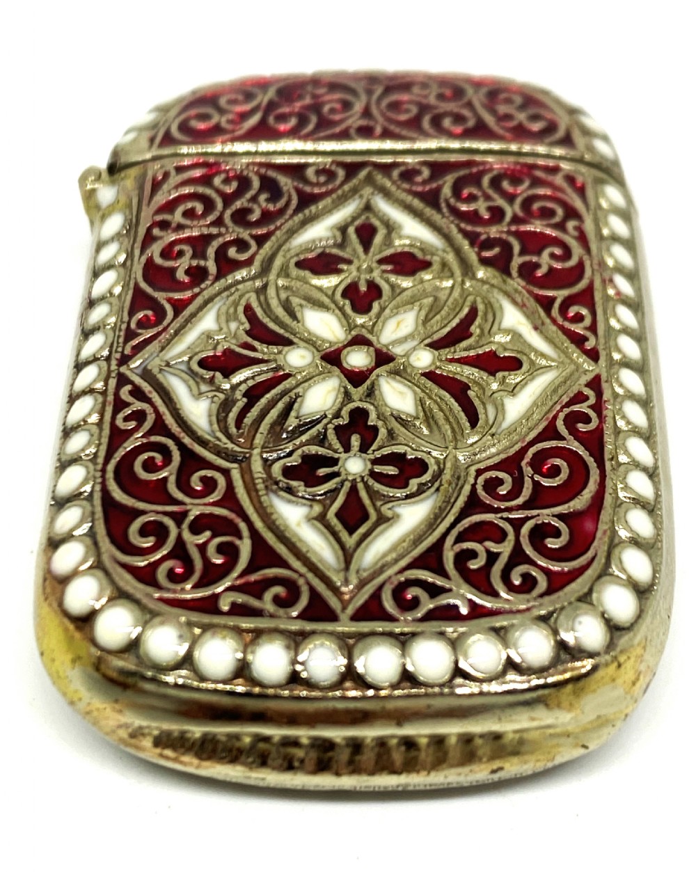 David Andersen Silver Gilt & Red Enamel Vesta Case View II