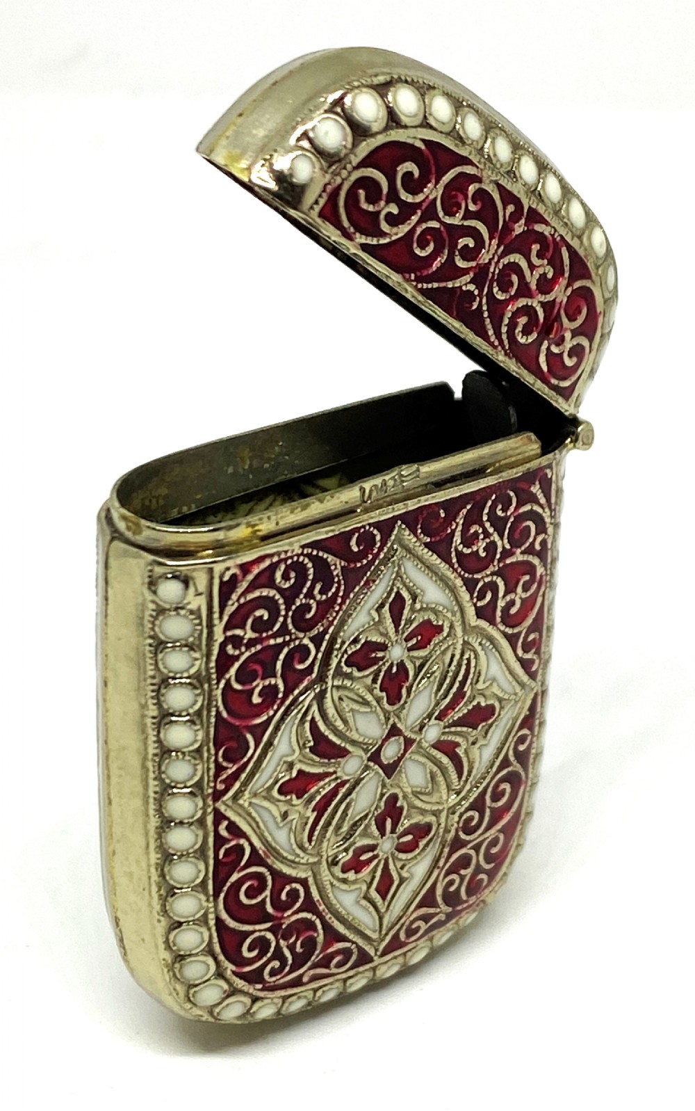 David Andersen Silver Gilt & Red Enamel Vesta Case View IV