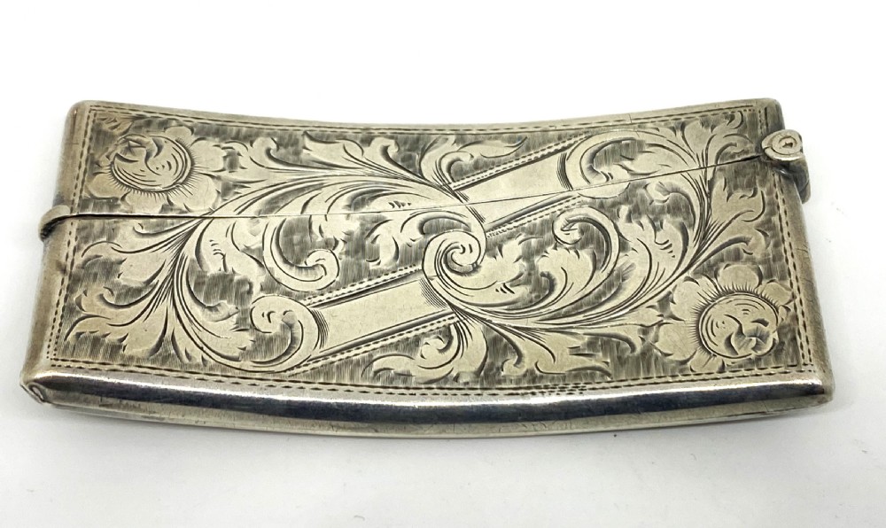 Edwardian Silver Curved Card Case