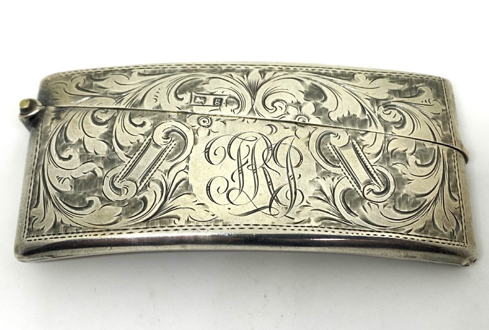 Edwardian Silver Curved Card Case View II