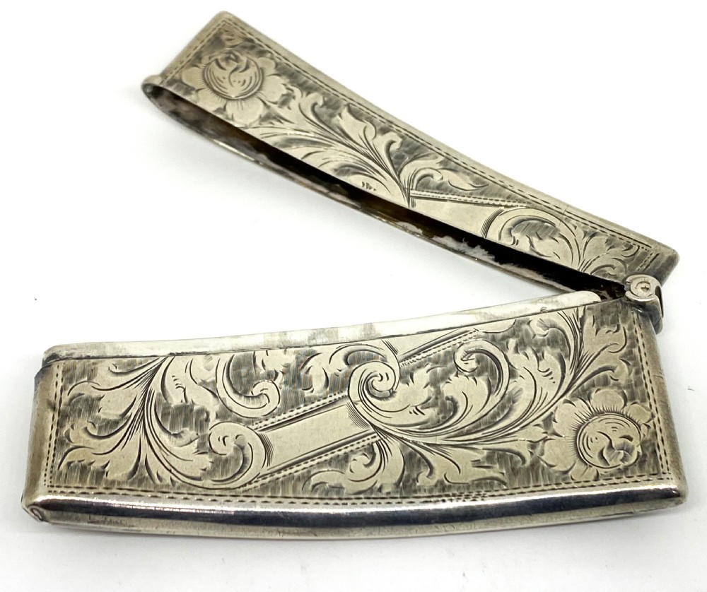Edwardian Silver Curved Card Case View III