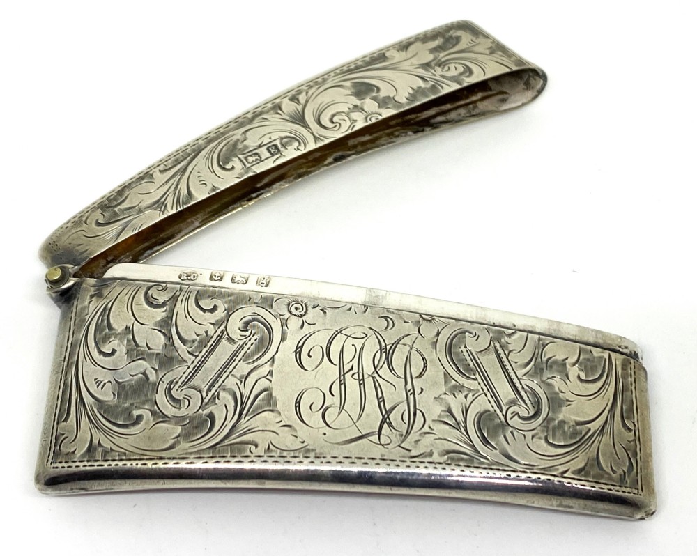 Edwardian Silver Curved Card Case View IV