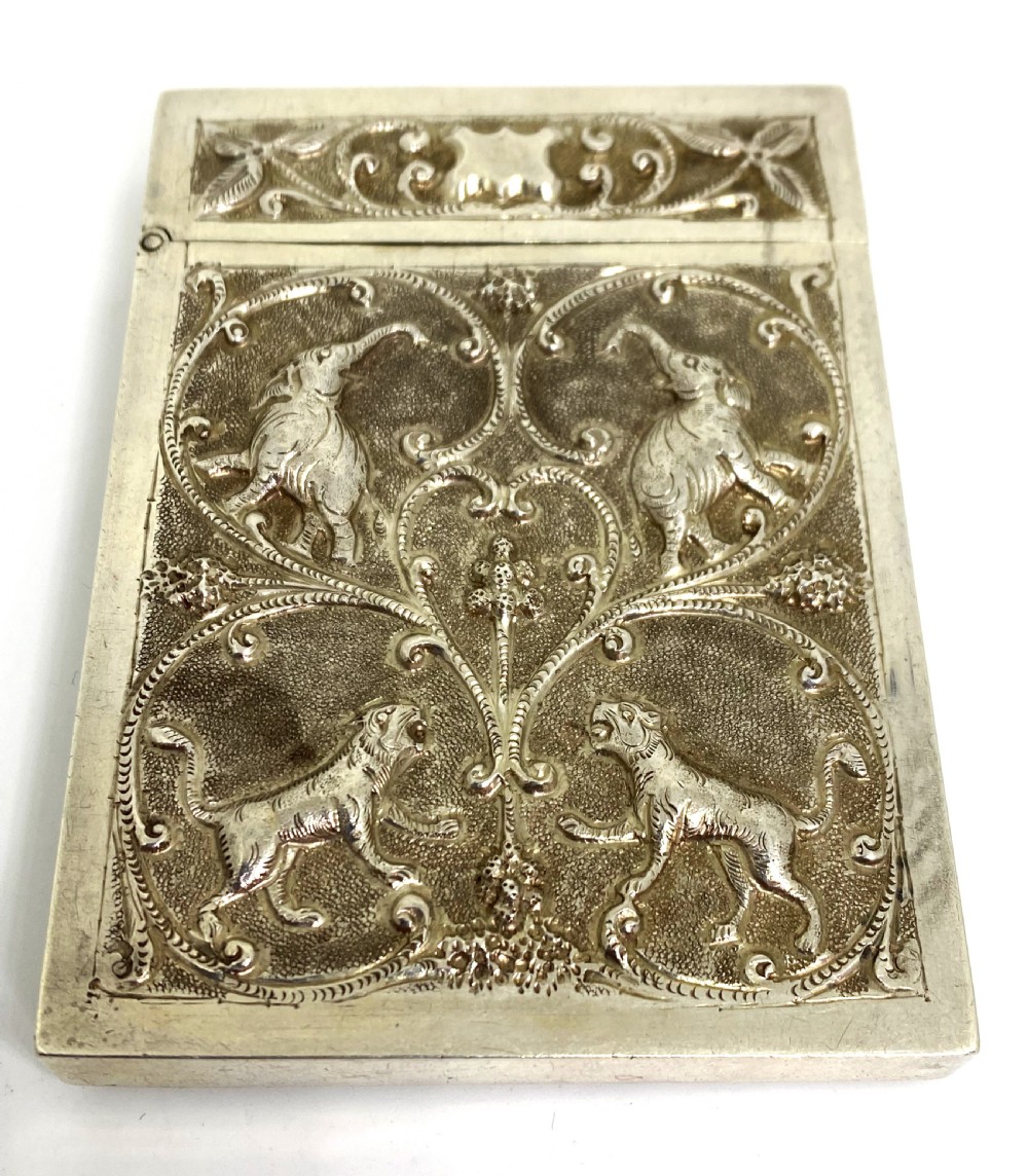 Fine Quality Anglo Indian Silver Card Case