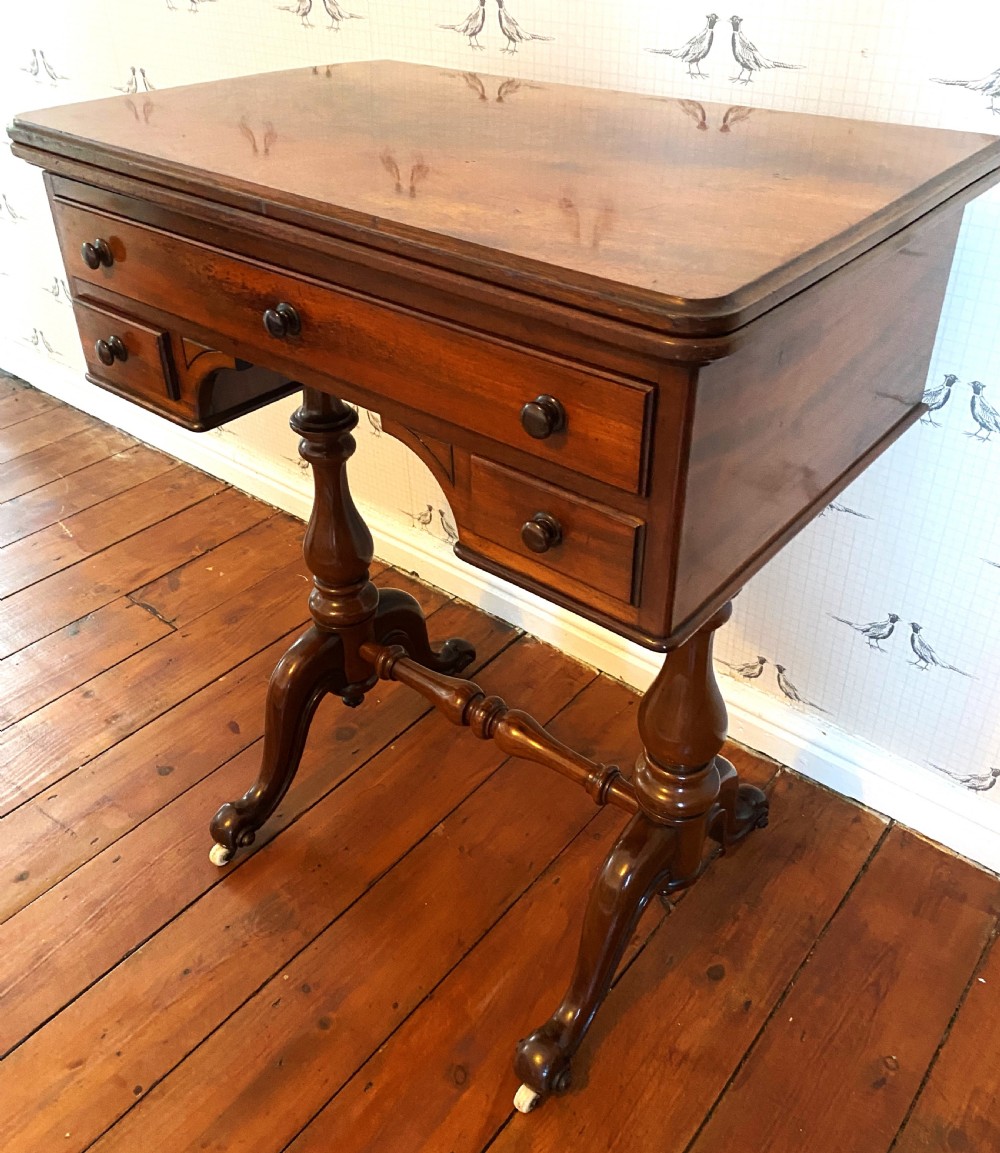 Swivel Top Card Table With Drawers View IV