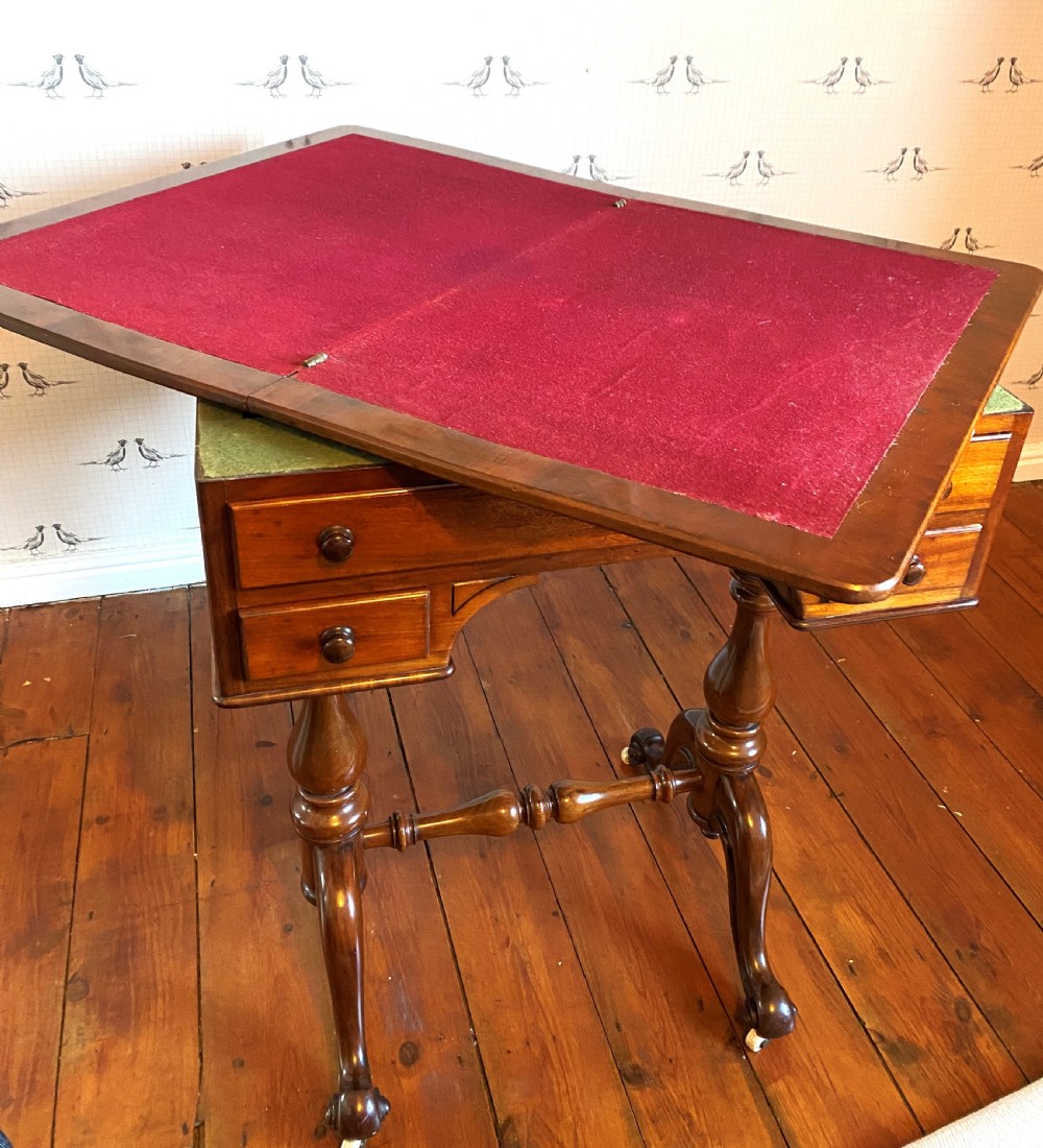 Swivel Top Card Table With Drawers View VIII