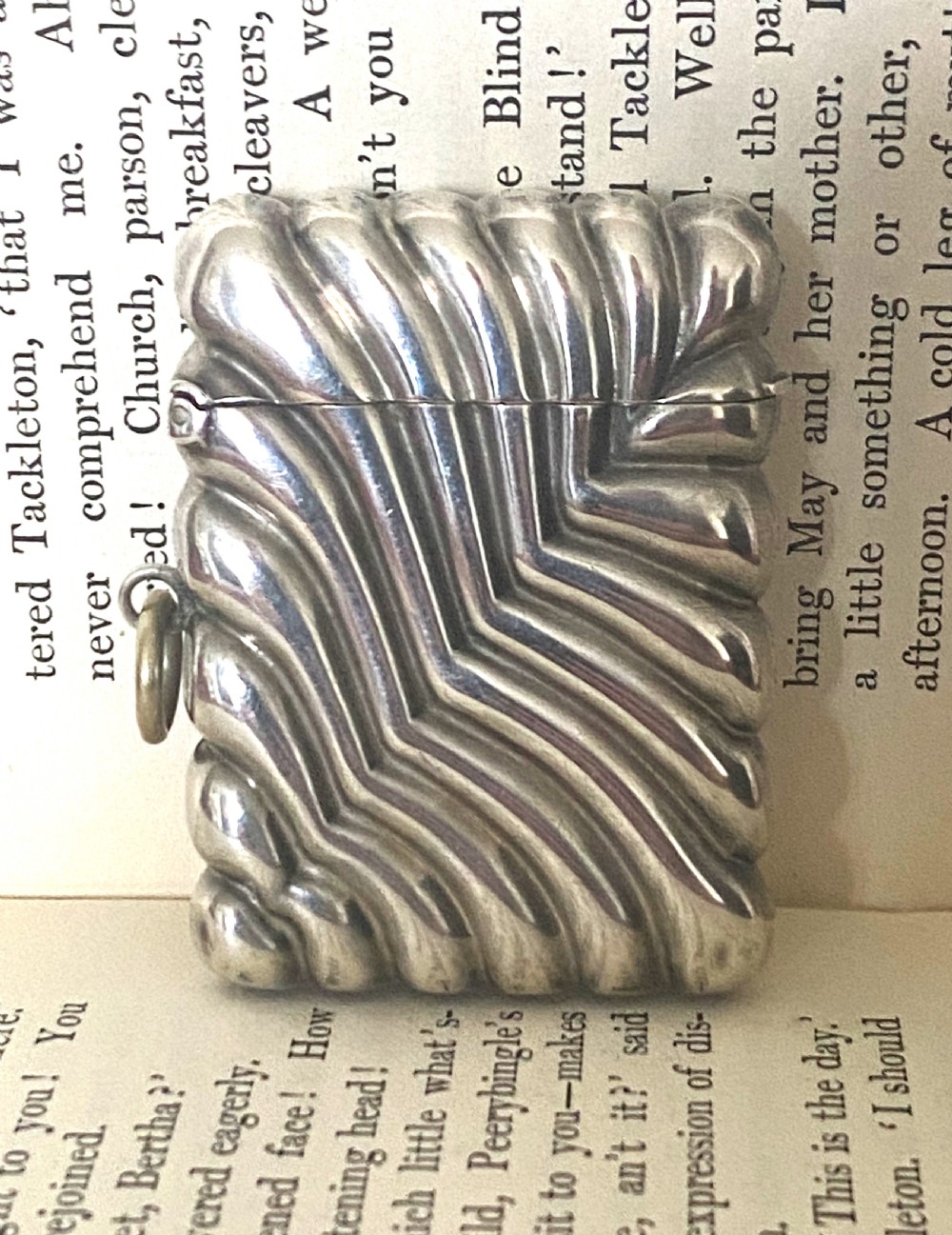 Solid Silver Wyvern Fluted Vesta Case