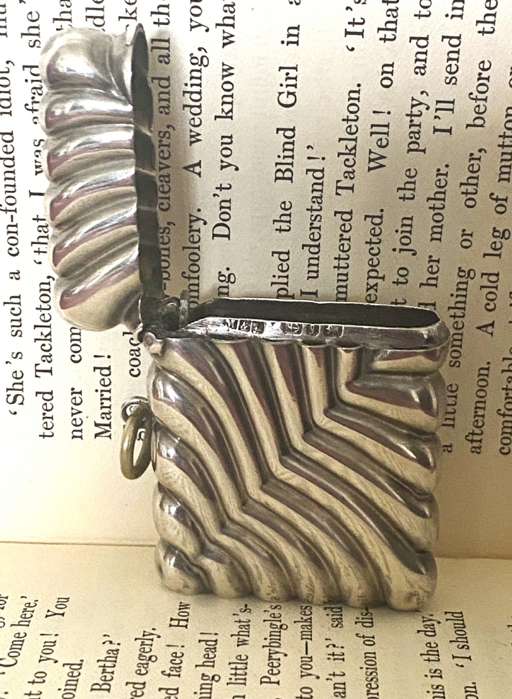 Solid Silver Wyvern Fluted Vesta Case View III