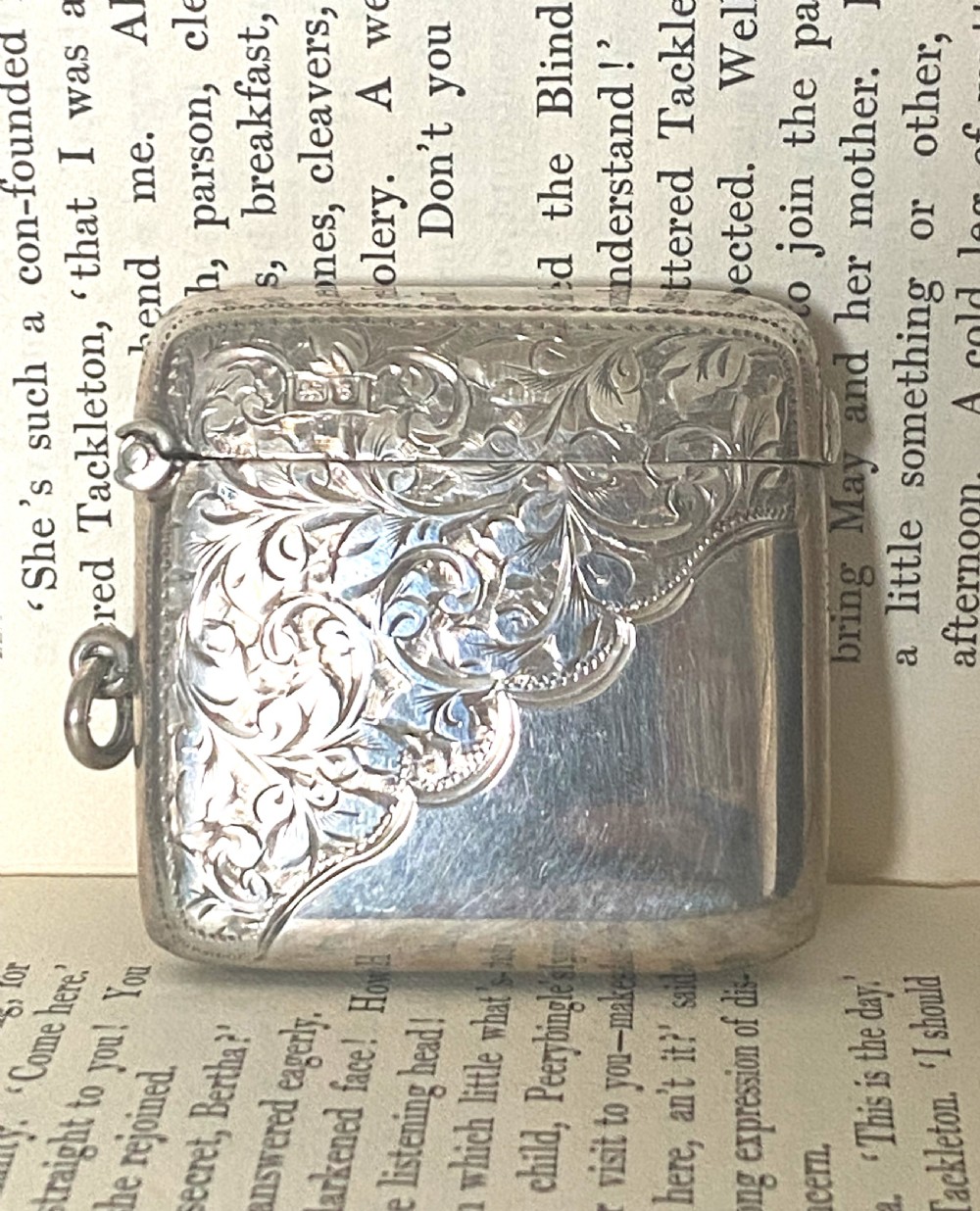 Antique Chester Silver Vesta Case