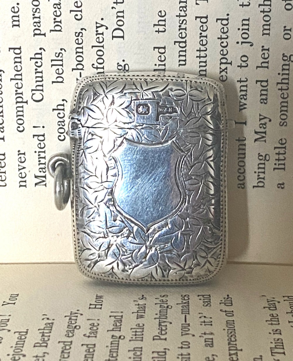 Antique Solid Silver Vesta Case 1894