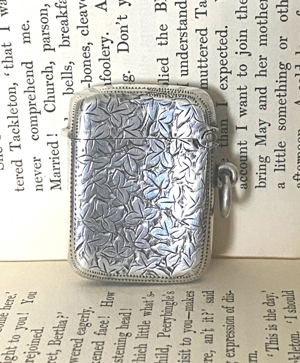 Antique Solid Silver Vesta Case 1894 View II