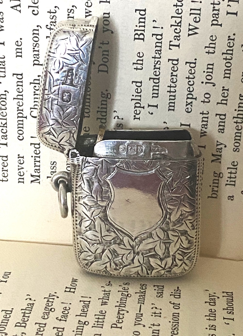 Antique Solid Silver Vesta Case 1894 View III