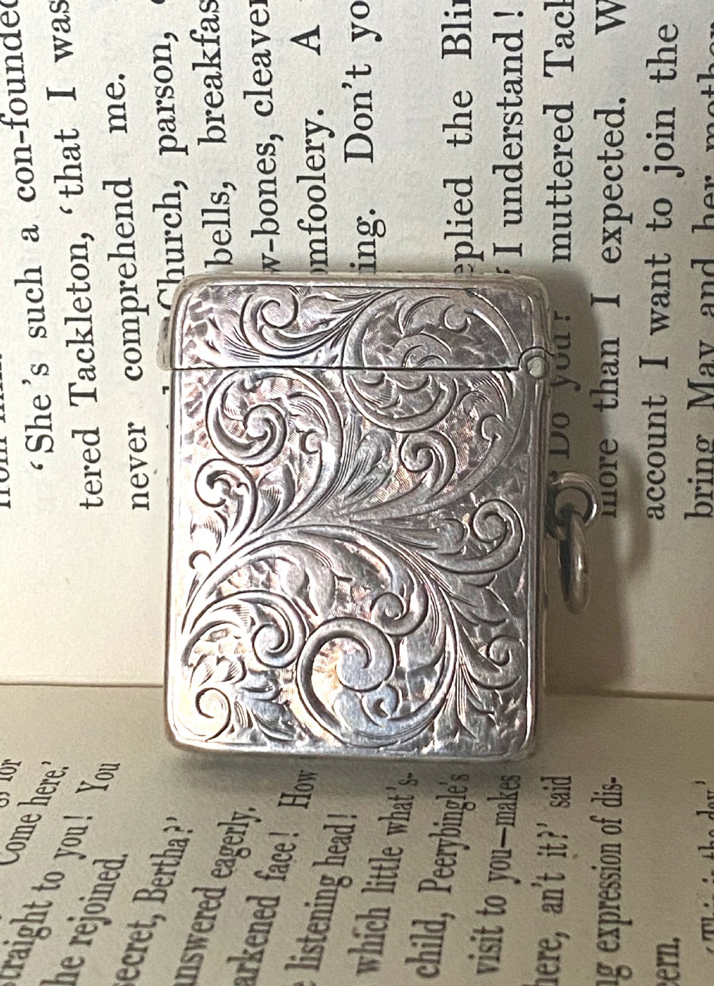 Antique Chester Silver Vesta Case