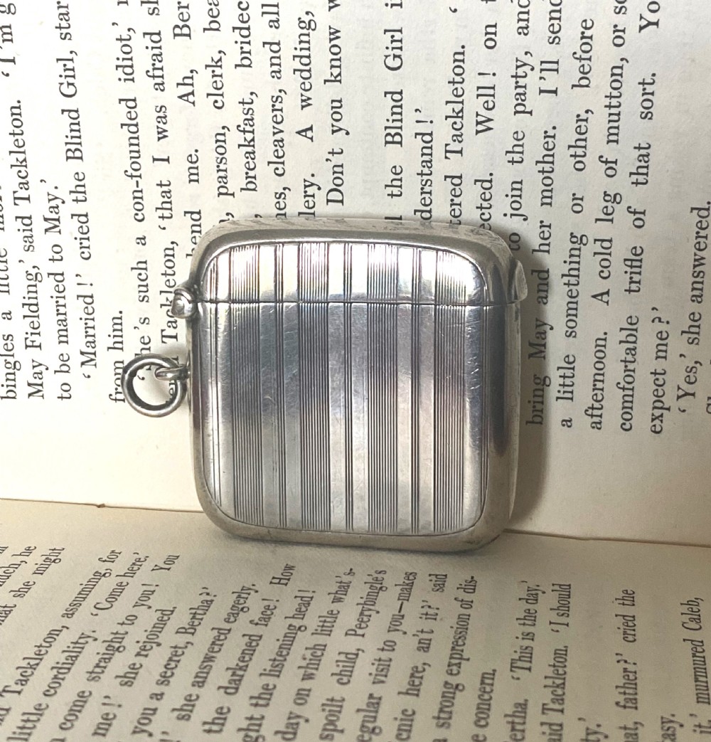 Antique Solid Silver Vesta Case View II