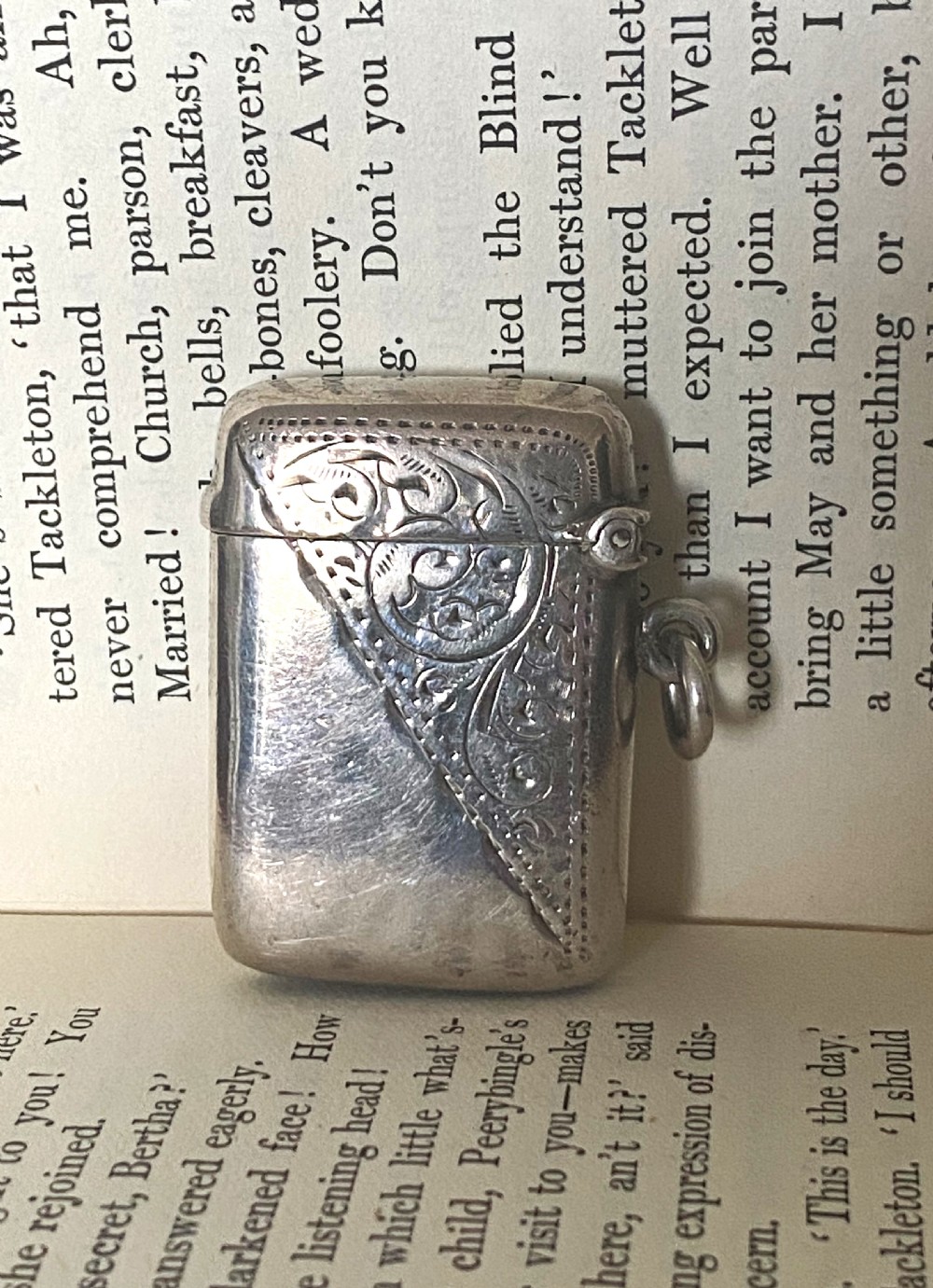 Antique Chester Silver Vesta Case