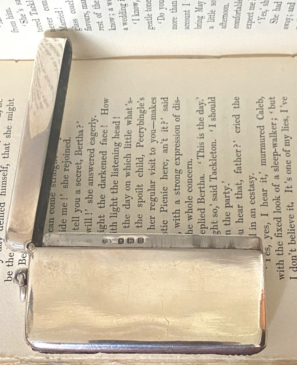 Large Oblong Solid Silver Vesta Case