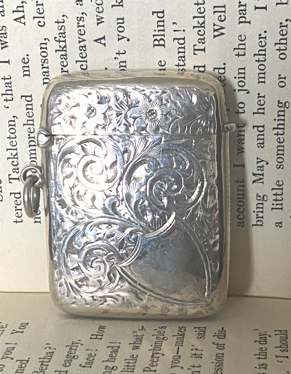 Antique Chester Silver Vesta Case 1900